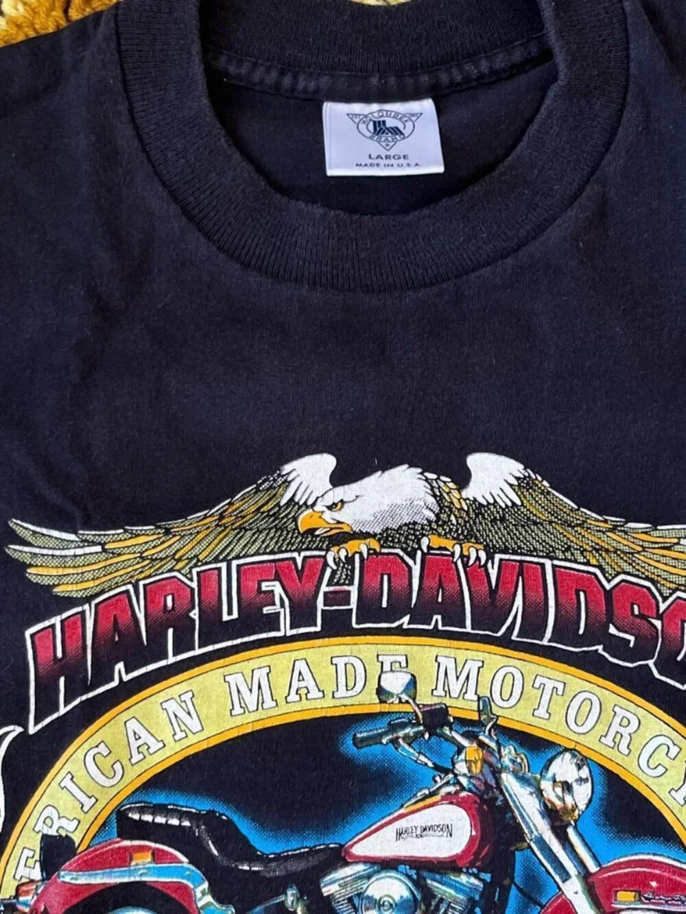 Classic 1987 Harley tee with bold front graphic. Tagged a Large – fits true to v